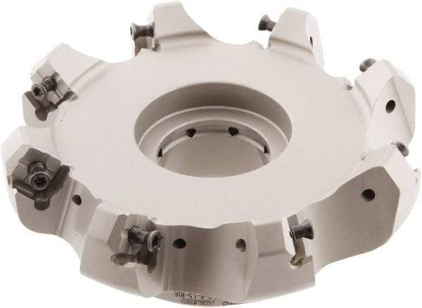 Iscar - 5.58" Cut Diam, 1-1/2" Arbor Hole, 0.276" Max Depth of Cut, 45° Indexable Chamfer & Angle Face Mill - 8 Inserts, S845 SX.U 16.. Insert, Right Hand Cut, 8 Flutes, Through Coolant, Series Helido - USA Tool & Supply