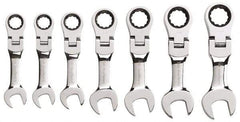 GearWrench - 7 Piece, 3/8" to 3/4", Ratcheting Combination Wrench Set - Inch Measurement Standard, Chrome Finish, Comes in Plastic Case - USA Tool & Supply