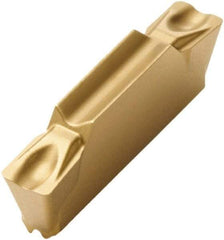 Seco - LCMF, 0.118" Cutting Width, MC, CP500 Grade, Double End Multi-Directional Turning Insert - TiAlN, TiN Coated - USA Tool & Supply