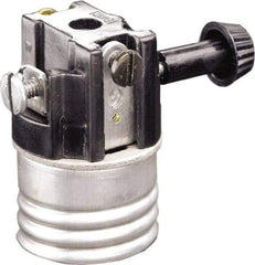 Leviton - 3 Pin, 250 VAC, 250 Watt, Medium Base, Removable Turn Knob Lamp Holder - Incandescent, Screw Mounted - USA Tool & Supply