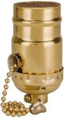 Leviton - 660 Watt, Medium Base, Pull Chain Lamp Holder - Burnished Finish, Incandescent - USA Tool & Supply