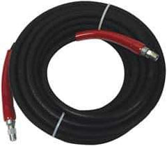 Value Collection - 50' Long, 3/8" Fitting, Male Rigid x Male Swivel Fitting, -40 to 310°F, Synthetic Rubber High Temp & High Pressure Hose - 3/8" Inside x 3/4" Outside Diam, Black, 6,000 psi - USA Tool & Supply