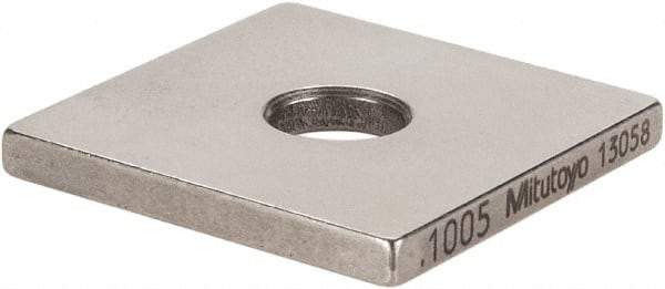 Mitutoyo - 0.1005" Square Steel Gage Block - Accuracy Grade 0, Includes Certificate of Inspection - USA Tool & Supply