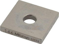 Mitutoyo - 0.146" Square Steel Gage Block - Accuracy Grade 0, Includes Certificate of Inspection - USA Tool & Supply