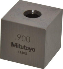 Mitutoyo - 0.9" Square Steel Gage Block - Accuracy Grade 0, Includes Certificate of Inspection - USA Tool & Supply