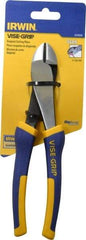 Irwin - 8" OAL, Diagonal Cutter - 7/8" Jaw Length x 1-1/8" Jaw Width, Oval Head, ProTouch Handle - USA Tool & Supply