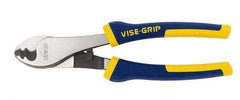 Irwin - 8" OAL, Cable Cutter - 13/16" Jaw Length x 1-1/4" Jaw Width, Rubber Grips Handle - USA Tool & Supply