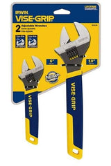 Irwin - 2 Piece, Adjustable Wrench Set - Inch System of Measurement, Chrome Vanadium Finish, Comes in Display Card - USA Tool & Supply