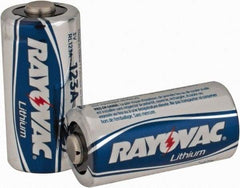 Rayovac - Size 123A, Lithium, 2 Pack, Standard Battery - 3 Volts - USA Tool & Supply