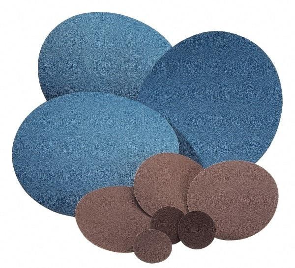 Norton - 9" Diam, 320 Grit Aluminum Oxide Adhesive PSA Disc - Very Fine Grade, Brown, Cloth Backing, Flexible - USA Tool & Supply