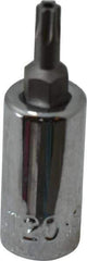 SK - 1/4" Drive, T20 Torx Bit Socket - 1-3/4" OAL, Tamper Resistant - USA Tool & Supply