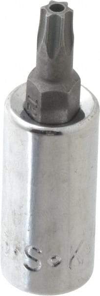 SK - 1/4" Drive, T25 Torx Bit Socket - 1-3/4" OAL, Tamper Resistant - USA Tool & Supply