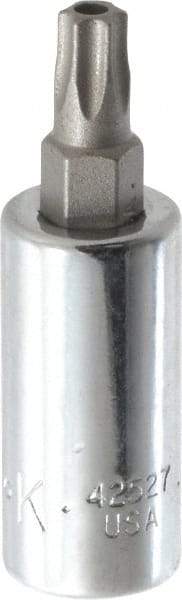 SK - 1/4" Drive, T27 Torx Bit Socket - 1-3/4" OAL, Tamper Resistant - USA Tool & Supply