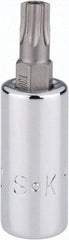 SK - 1/4" Drive, T30 Torx Bit Socket - 1-3/4" OAL, Tamper Resistant - USA Tool & Supply