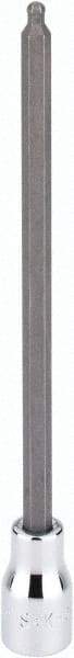SK - 3/8" Drive, 4mm Hex Bit Socket - 6" OAL, 5" Bit Length, Long Ball End Hex Bit Socket - USA Tool & Supply