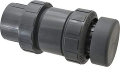 Plast-O-Matic - 2" Pipe, 100 Max psi, PVC, Normally Closed Design Vacuum Breaker Valve - Viton Seal, PTFE Encapsulated Stainless Steel Spring, NPT End Connections - USA Tool & Supply