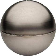 Made in USA - 2" Diam, Spherical, Tubed Through Connection, Metal Float - 1/4" Rod Thread, Stainless Steel, 850 Max psi, 26 Gauge - USA Tool & Supply