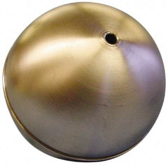 Made in USA - 4" Diam, Spherical, Tubed Through Connection, Metal Float - 1/4" Rod Thread, Stainless Steel, 900 Max psi, 19 Gauge - USA Tool & Supply