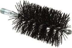 Schaefer Brush - 5" Brush Length, 3" Diam, Nylon Single Stem, Single Spiral Tube Brush - 7-1/4" Long, Nylon, 1/4" NPSM Male Connection - USA Tool & Supply