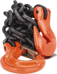 Pewag - 5' Long, 7,100 Lb Basket Capacity, 7,100 Lb Vertical Capacity, Alloy Steel Web Sling - SSG Chain Sling, 3/8" Diam Chain, Silver (Color), with Grab Hook & Sling Hook - USA Tool & Supply