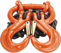 Pewag - 5' Long, 20,800 Lb Basket Capacity, 20,800 Lb Vertical Capacity, Alloy Steel Web Sling - DOS Chain Sling, 1/2" Diam Chain, Silver (Color), with 2 Sling Hooks & Master Link - USA Tool & Supply