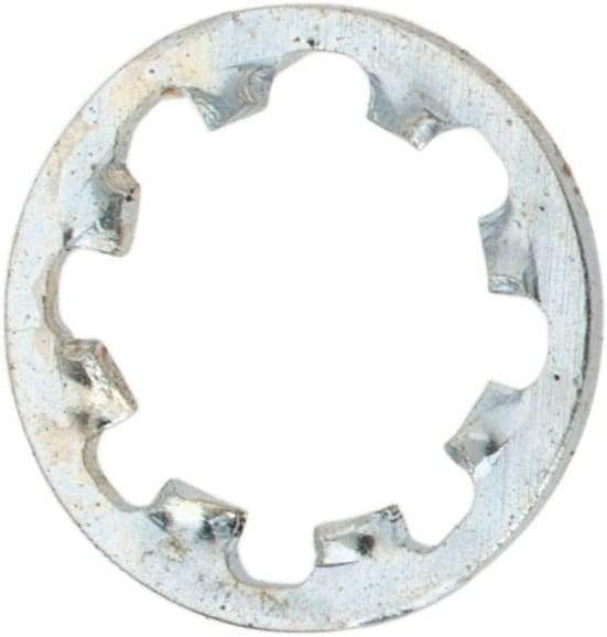Value Collection - #10 Screw, 0.204" ID, Steel Internal Tooth Lock Washer - 0.311" OD, Zinc-Plated, Grade 1075 - USA Tool & Supply