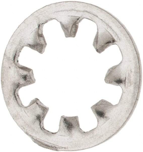 Made in USA - #8 Screw, 0.176" ID, Stainless Steel Internal Tooth Lock Washer - 0.336" OD, Uncoated, Grade 316 - USA Tool & Supply