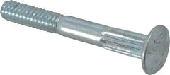 Value Collection - 1/4-20 UNC 2" Length Under Head, Ribbed Neck, Carriage Bolt - Grade 5 Steel, Zinc-Plated Clear Chromate Finish - USA Tool & Supply