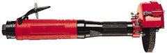 Chicago Pneumatic - 4" Wheel Diam, 12,000 RPM, Pneumatic Angle & Disc Grinder - 3/8-24 Spindle, 34 CFM, Rear Exhaust - USA Tool & Supply