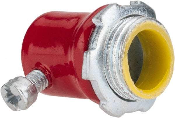 Thomas & Betts - 1/2" Trade, Steel Set Screw Straight EMT Conduit Connector - Insulated - USA Tool & Supply