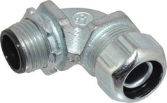 Thomas & Betts - 3/8" Trade, Steel Threaded Angled Liquidtight Conduit Connector - Insulated - USA Tool & Supply