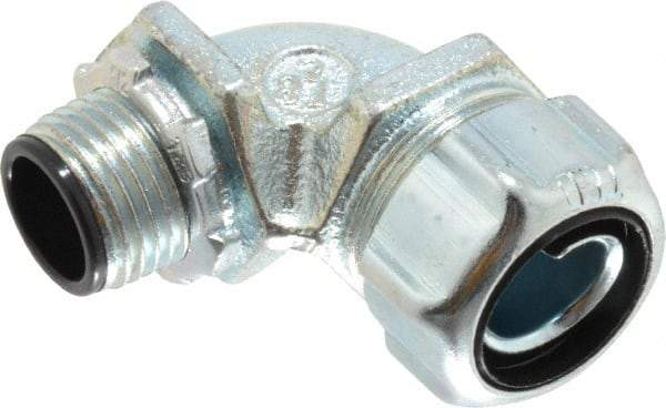 Thomas & Betts - 1/2" Trade, Steel Threaded Angled Liquidtight Conduit Connector - Insulated - USA Tool & Supply