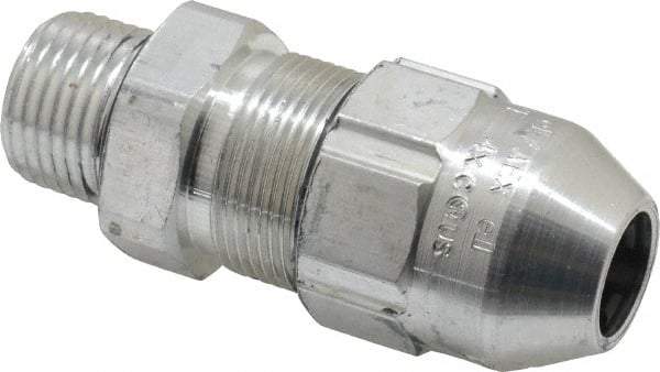 Thomas & Betts - 1/4 to 0.4" Cable Capacity, Class 1, Gas & Vapor Environments, Straight Strain Relief Cord Grip - 1/2 NPT Thread, Aluminum - USA Tool & Supply