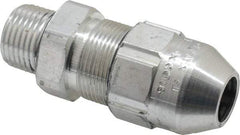 Thomas & Betts - 1/4 to 0.4" Cable Capacity, Class 1, Gas & Vapor Environments, Straight Strain Relief Cord Grip - 1/2 NPT Thread, Aluminum - USA Tool & Supply