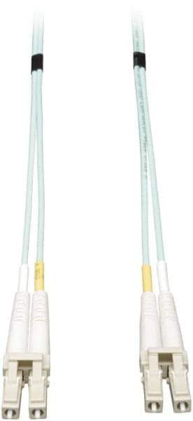 Tripp-Lite - 10' Long, LC/LC Head, Multimode Fiber Optic Cable - Aqua, Use with LAN - USA Tool & Supply
