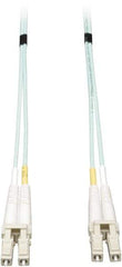 Tripp-Lite - 100' Long, LC/LC Head, Multimode Fiber Optic Cable - Aqua, Use with LAN - USA Tool & Supply