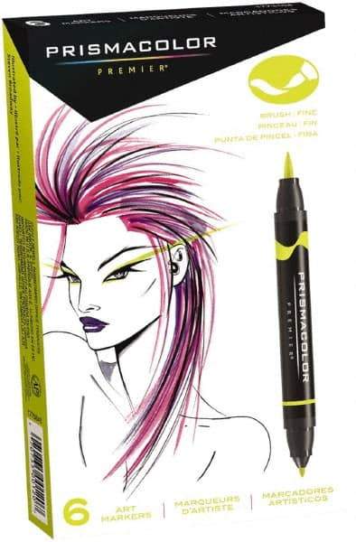 Prismacolor - Canary Yellow Art Marker - Brush Tip, Alcohol Based Ink - USA Tool & Supply