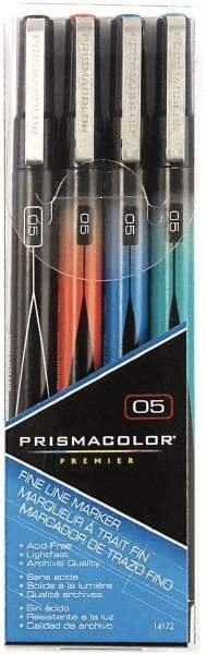 Prismacolor - Black, Blue, Green, Red Art Marker - Fine Tip, Alcohol Based Ink - USA Tool & Supply