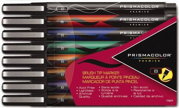 Prismacolor - Assorted Colors, Art Marker - Brush Tip, Alcohol Based Ink - USA Tool & Supply