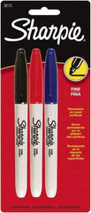 Sharpie - Black, Blue, Red Permanent Marker - Fine Tip, AP Nontoxic Ink - USA Tool & Supply