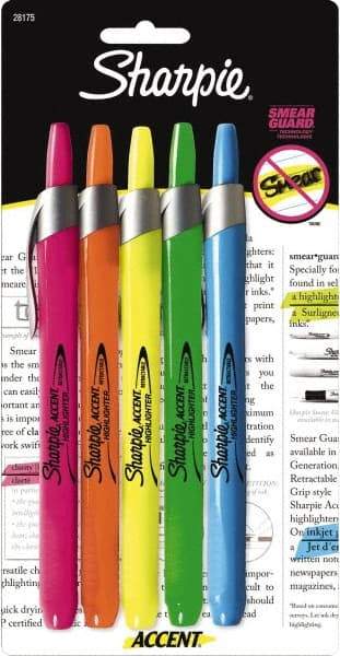 Sharpie - Assorted Colors, Highlighter - Chisel Tip, AP Nontoxic Ink - USA Tool & Supply