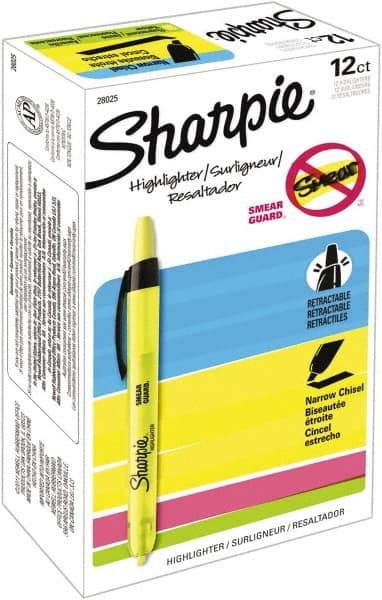 Sharpie - Fluorescent Yellow Highlighter - Chisel Tip, AP Nontoxic Ink - USA Tool & Supply