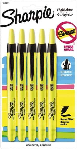 Sharpie - Fluorescent Yellow Highlighter - Chisel Tip, AP Nontoxic Ink - USA Tool & Supply