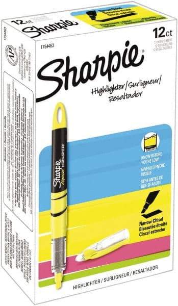 Sharpie - Fluorescent Yellow Highlighter - Chisel Tip, AP Nontoxic Ink - USA Tool & Supply