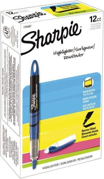 Sharpie - Blue Highlighter - Chisel Tip, AP Nontoxic Ink - USA Tool & Supply