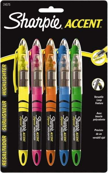 Sharpie - Assorted Colors, Highlighter - Chisel Tip, AP Nontoxic Ink - USA Tool & Supply