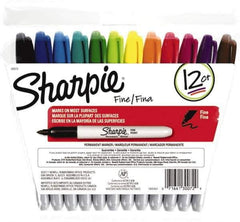 Sharpie - Assorted Colors Permanent Marker - Fine Felt Tip, AP Nontoxic Ink - USA Tool & Supply