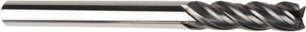 American Tool Service - 3/16", 5/8" LOC, 3/16" Shank Diam, 2" OAL, 4 Flute, Solid Carbide Square End Mill - Single End, AlCrN Finish, Spiral Flute, Variable° Helix, Centercutting, Right Hand Cut, Right Hand Flute - USA Tool & Supply