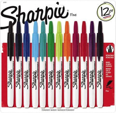 Sharpie - Assorted Colors, Permanent Marker - Retractable Fine Tip, AP Nontoxic Ink - USA Tool & Supply