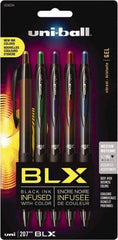 Uni-Ball - 0.7mm Retractable Pen - Blue & Black, Brown & Black, Green & Black, Purple & Black, Red & Black - USA Tool & Supply